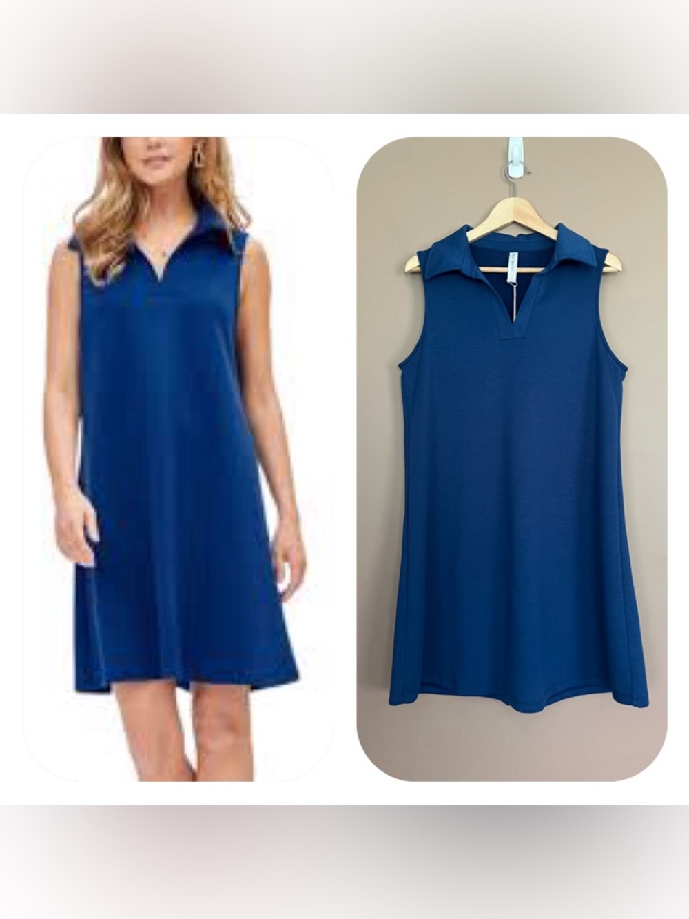 {Dear Scarlett} Cruise Sleeveless Travel Dress in Blue - Womens Medium - NWT